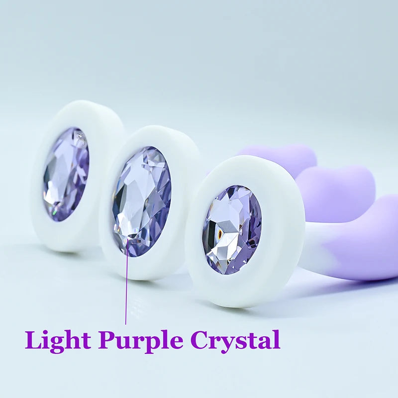 Silicone Anal Plug Crystal Base Butt Plug