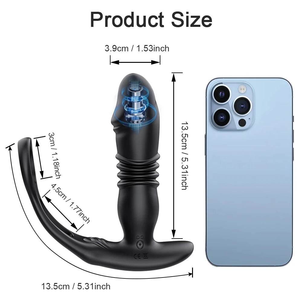 Male Thrusting Prostate Massager Bluetooth APP Buttplug