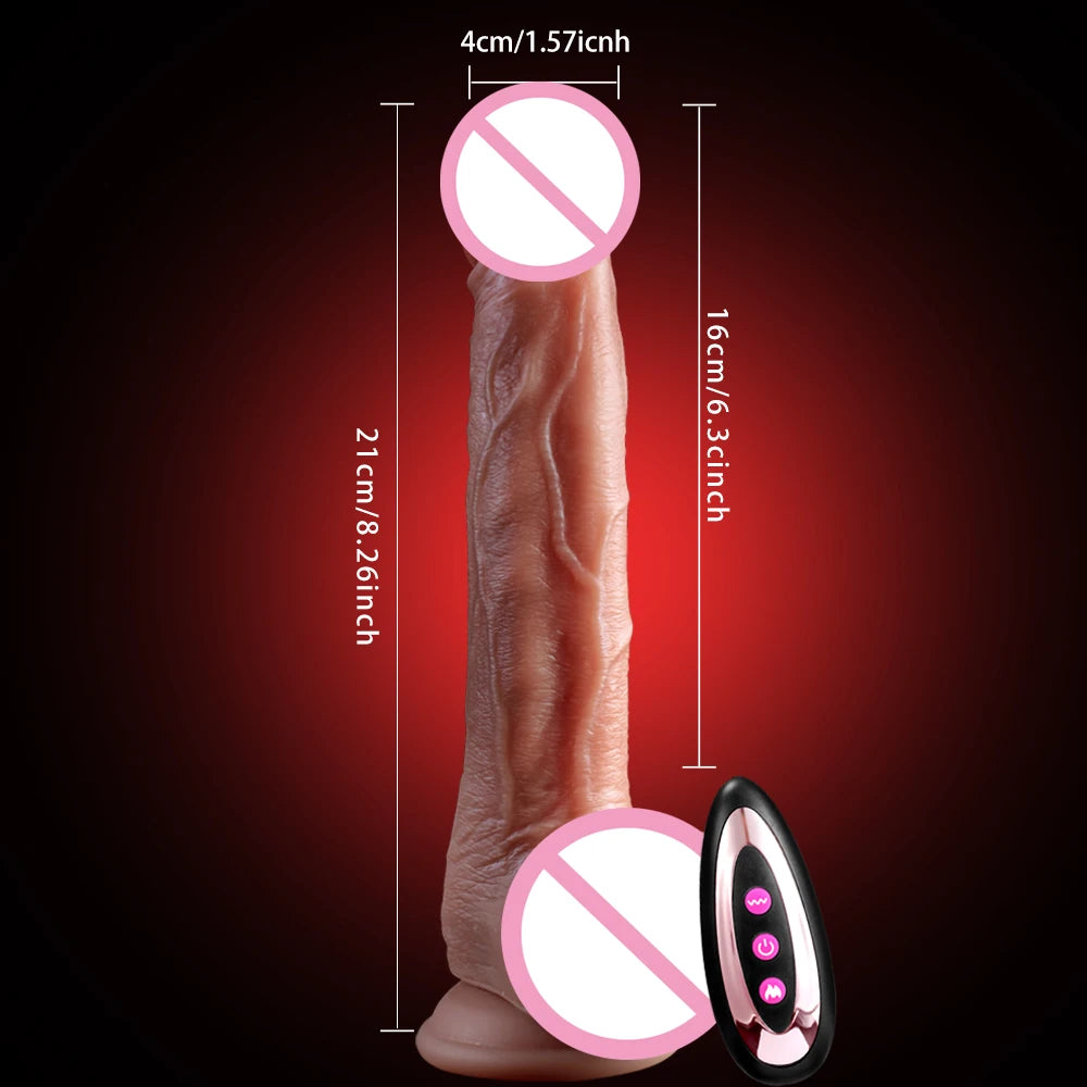 Realistic Dildo Telescopic Vibrator Female Stimulator