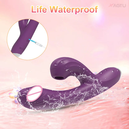 Clit Sucker 2 in 1 Vibrator Dildo for Women