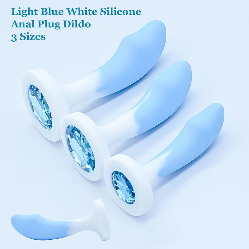 Silicone Anal Plug Crystal Base Butt Plug