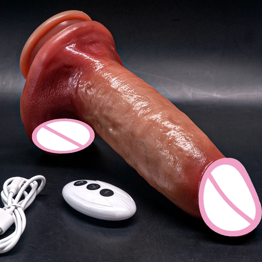 Huge Big Soft Vibrator Heating Realistic Dildo