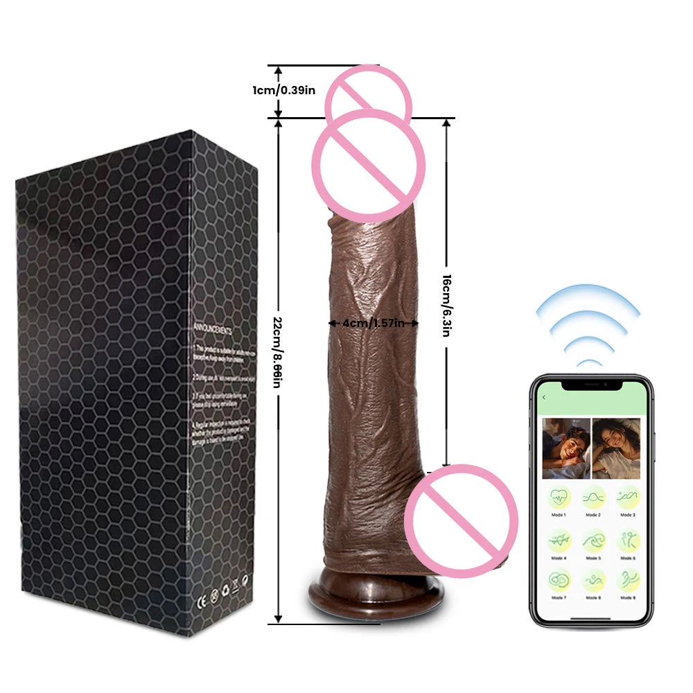 Realistic Dildo Vibrator Telescopic Female APP Remotely Controlled