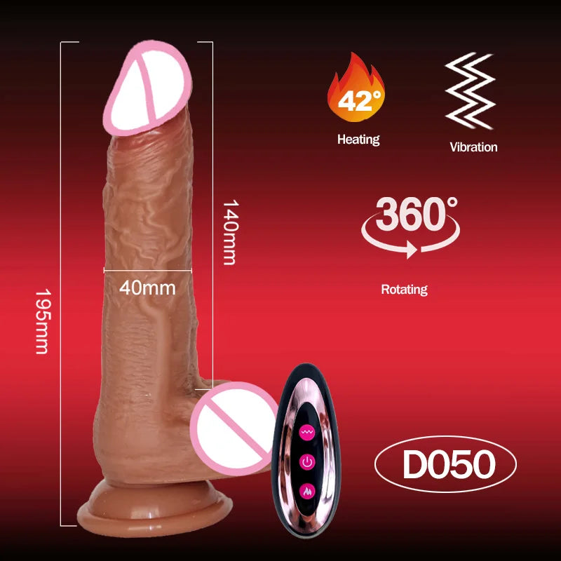 Realistic Dildo Telescopic Vibrator Female Stimulator