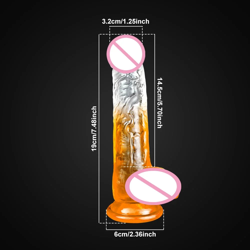 Transparent Soft Jelly Dildo