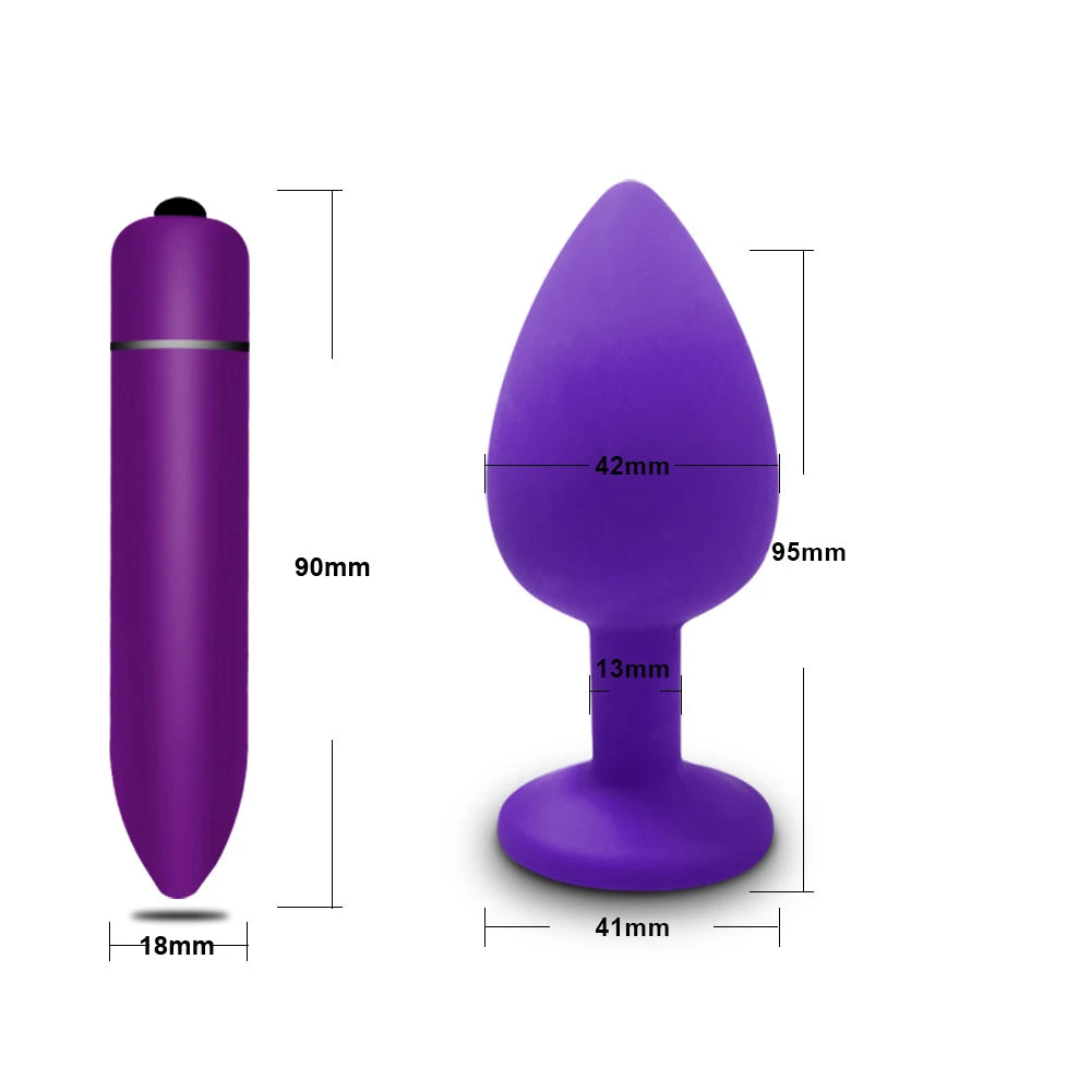 S/M/L Anal Plug Butt Vibrator Women/Men Soft Silicone Round Shaped Erotic Bullet Anal plug Bullet Gay Sex Toys for Adults