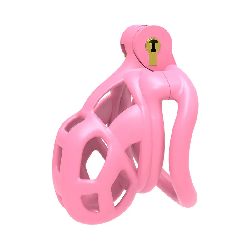 New Color Male Penis Lock Chastity Cage with Lock and 4 Rings Resin Virginity for Men Breathable Cock Ring Penis Fetish Restrain