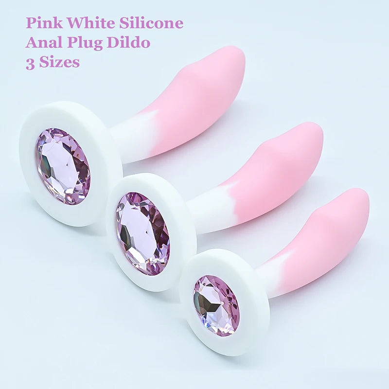 Silicone Anal Plug Crystal Base Butt Plug