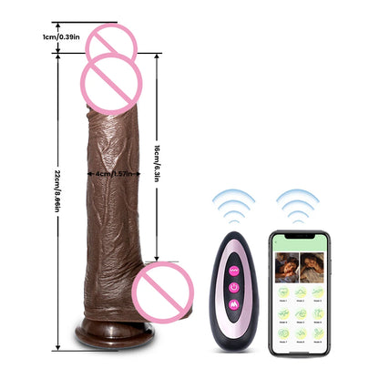 Realistic Dildo Vibrator Telescopic Female APP Remotely Controlled