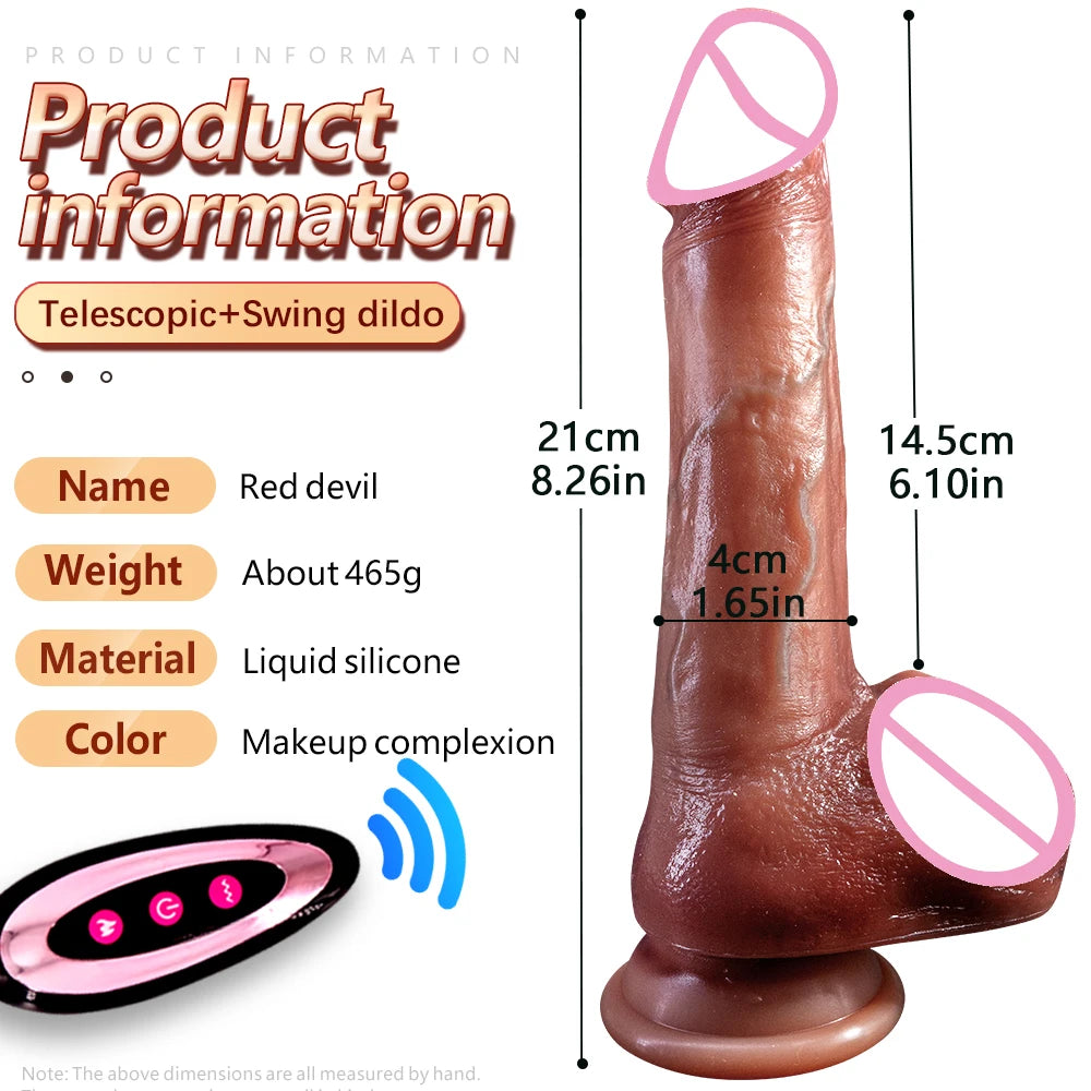 Huge Big Soft Vibrator Heating Realistic Dildo