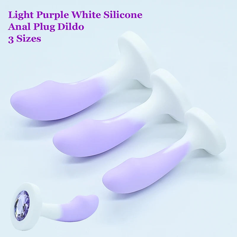 Silicone Anal Plug Crystal Base Butt Plug