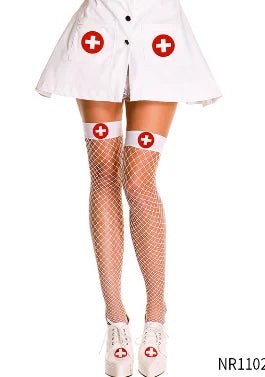 Doctors & Nurses Dress Up Mesh Tall Net Socks