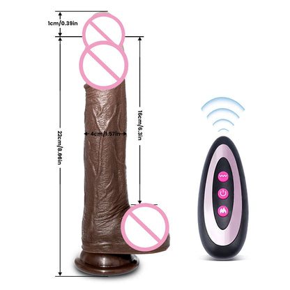 Realistic Dildo Vibrator Telescopic Female APP Remotely Controlled