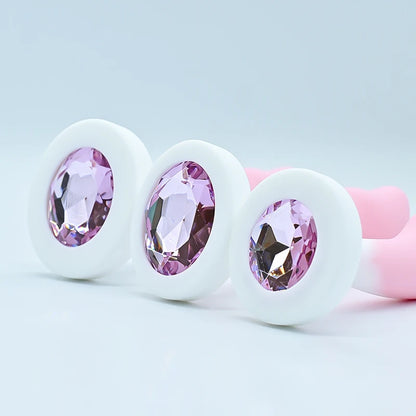 Silicone Anal Plug Crystal Base Butt Plug