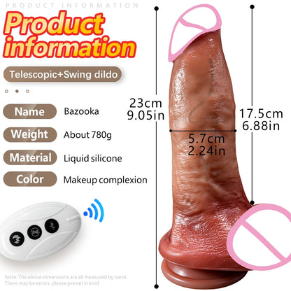 Huge Big Soft Vibrator Heating Realistic Dildo