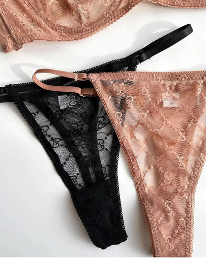 Ellolace Seamless Lingerie See Through Lace Embroidery Underwear Sexy Outfits For Woman Romantic Bilizna Sets Hot Sex Set