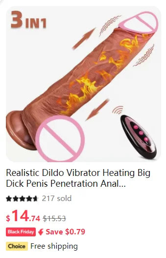 Realistic Dildo Telescopic Vibrator Female Stimulator