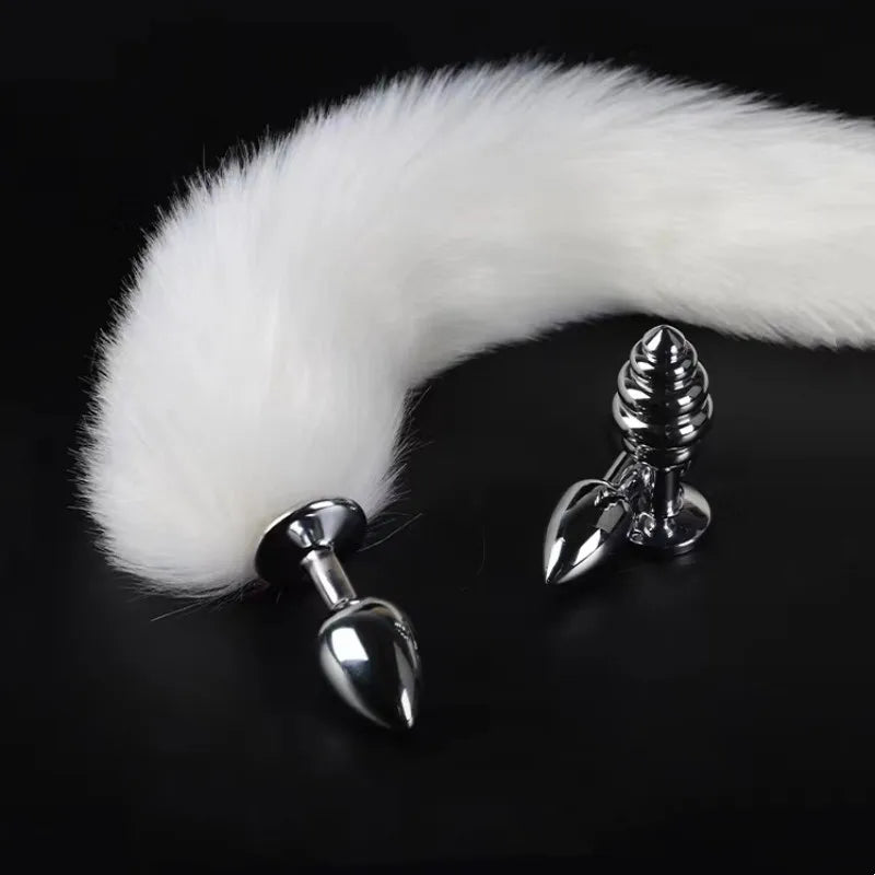 Exotic Anus Plug Toys with Separable Fox Tail Metal Butt Plug