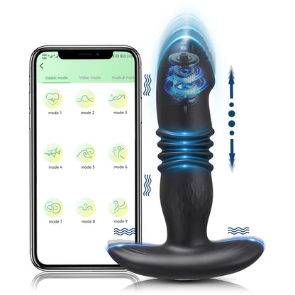 Telescopic Vibrating Butt Plug Anal Vibrator Wireless Remote