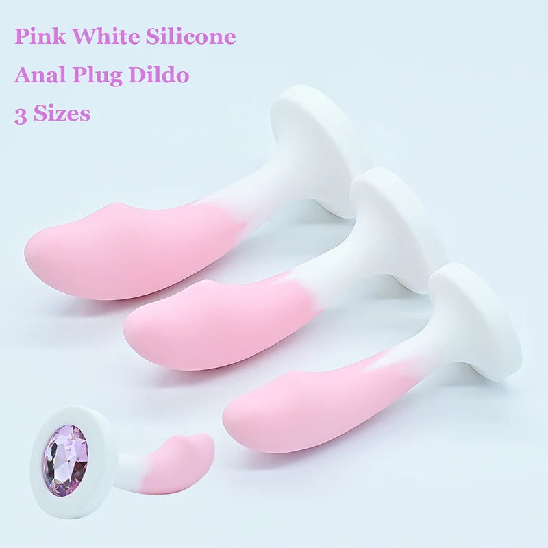 Silicone Anal Plug Crystal Base Butt Plug