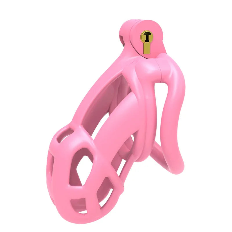 New Color Male Penis Lock Chastity Cage with Lock and 4 Rings Resin Virginity for Men Breathable Cock Ring Penis Fetish Restrain