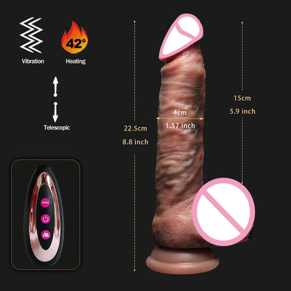 Realistic Dildo Telescopic Vibrator Female Stimulator