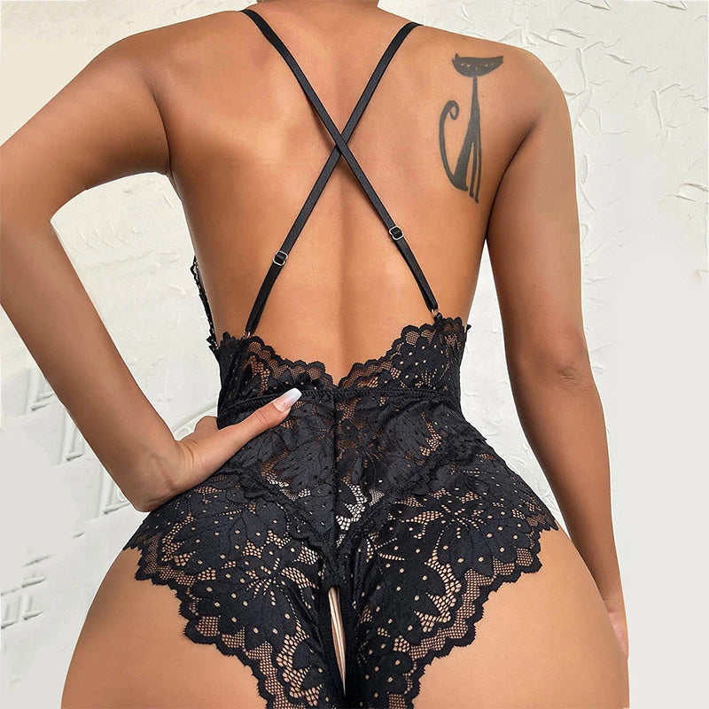 New Hot Sexy Lingerie Woman Erotic Pajamas Lace Open Crotch Sex Clothes Babydoll Erotic Transparent Body Sexy Lingerie Hot Dress