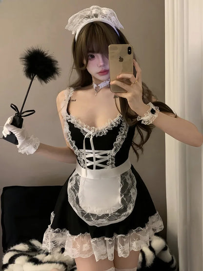 Onlyfans Cosplay Sexy Costumes Erotic Maid Dress For Couple Sex Honeymoon Plus Lolita Chemise Exotic Role Playing Fetish Apparel