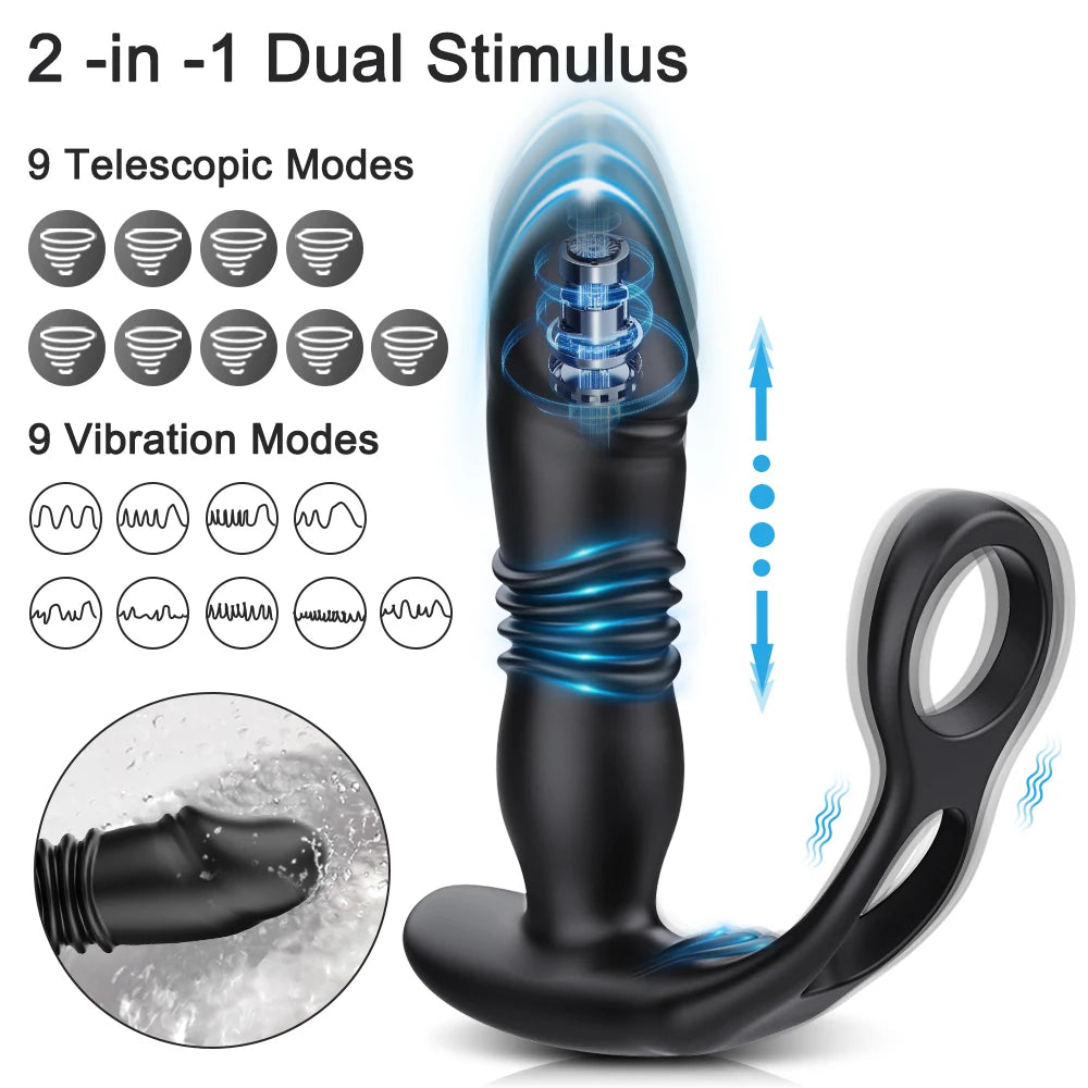 Male Thrusting Prostate Massager Bluetooth APP Buttplug