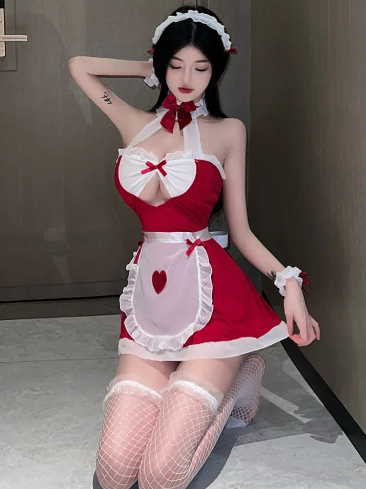 Lolita Maid Dress Set Sexy Cosplay Students Costumes Erotic Lingerie Role Play Underwear For Couple Games Exotic Underwear