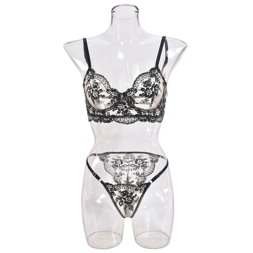 Sexy Mesh Embroidered Sexy Lingerie Suit Women