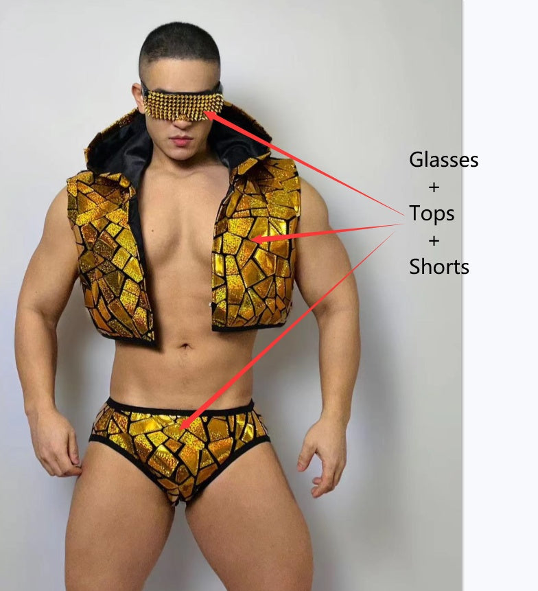 Laser Dance Theme Party Vest Performance Dress