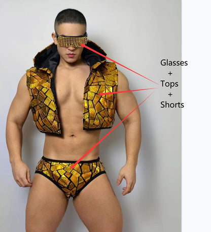 Laser Dance Theme Party Vest Performance Dress