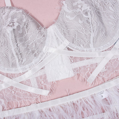 Women's Fashion Lace Slim Fit Underwear Three-piece Set