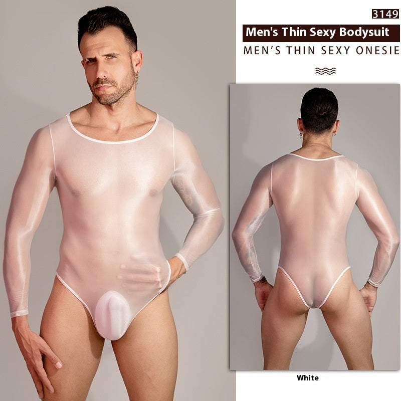 Breathable Tight High Elastic Sexy Long Sleeve Triangle Men's Sexy One-piece