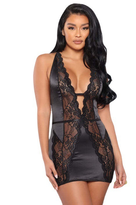 Lingerie Lace Stitched Backless Pajamas Body-shaping Corsets Ladies