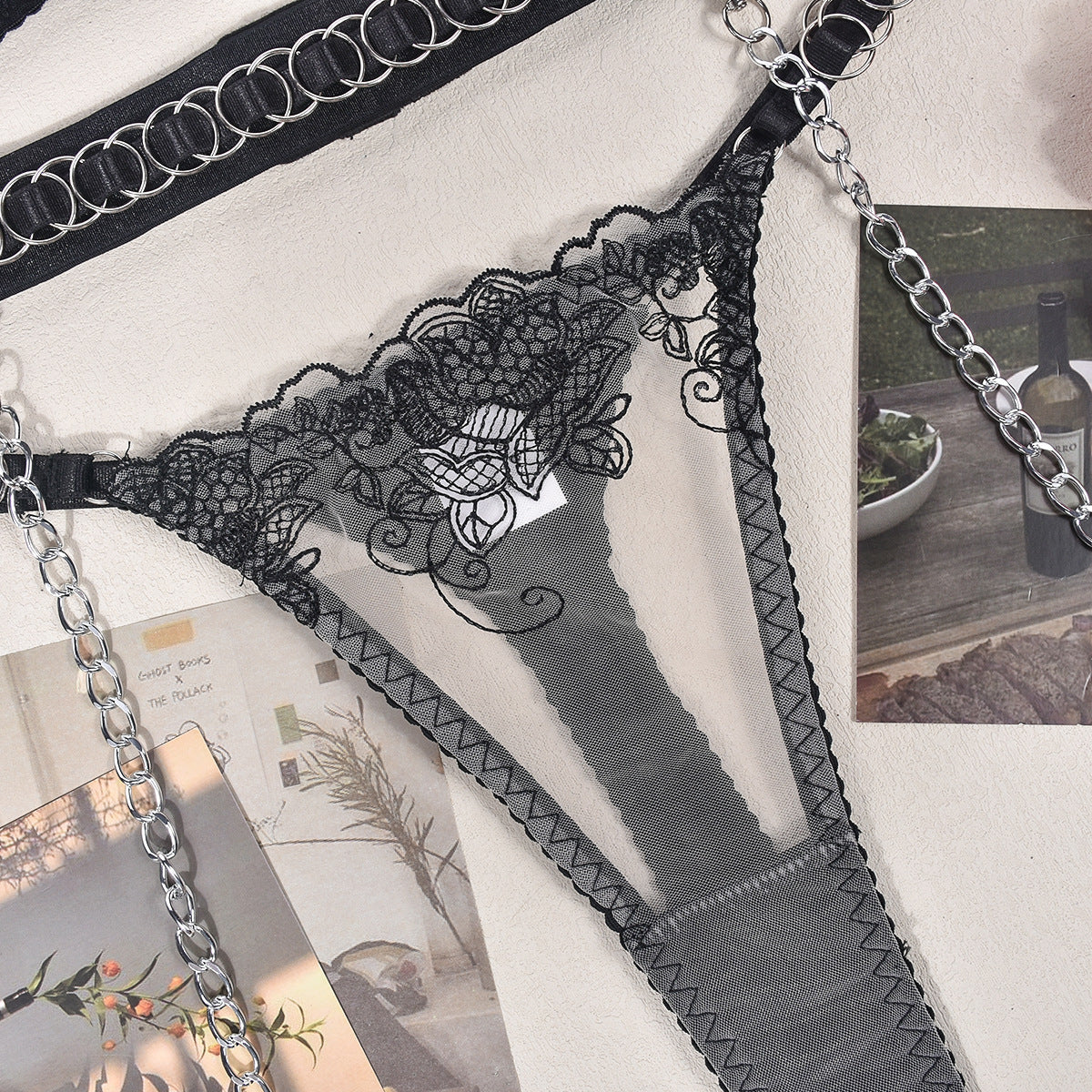 Women's Fashion Complex Metal Heavy Craft Halter Neck Ring Five-piece Set