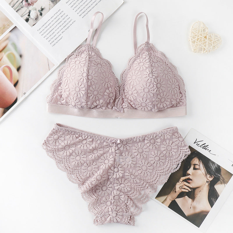 Lace Bra And French Lingerie Set