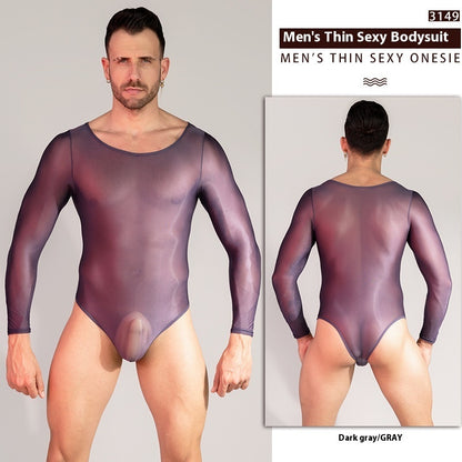 Breathable Tight High Elastic Sexy Long Sleeve Triangle Men's Sexy One-piece