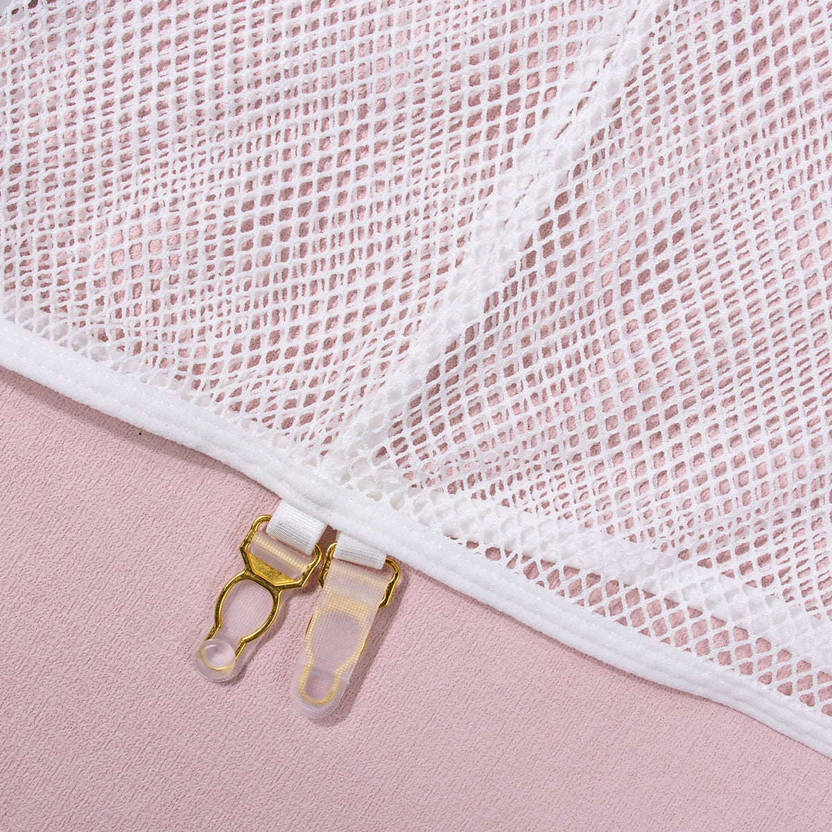 Women's Fashion Grid Transparent Temptation Uniform Five-piece Suit