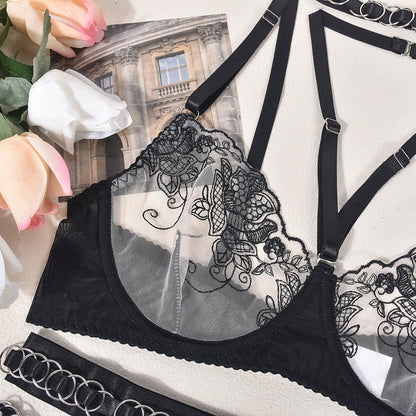 Women's Fashion Complex Metal Heavy Craft Halter Neck Ring Five-piece Set