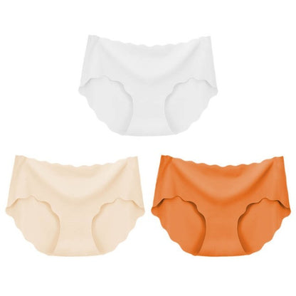 3Pcs Seamless Underwear Silk For Women Panties Lingerie Sexy