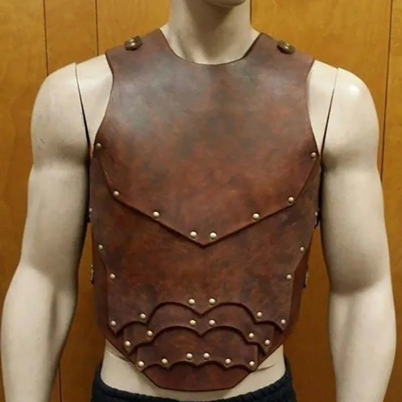 Men's Leather Chest Protection Shoulder Armor