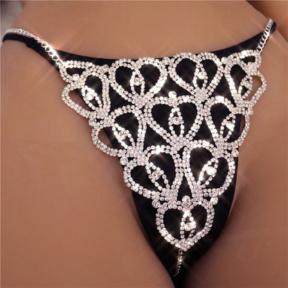 Sexy Body Chain Rhinestone Luxury Lingerie Set Ins Net Red Nightclub Love