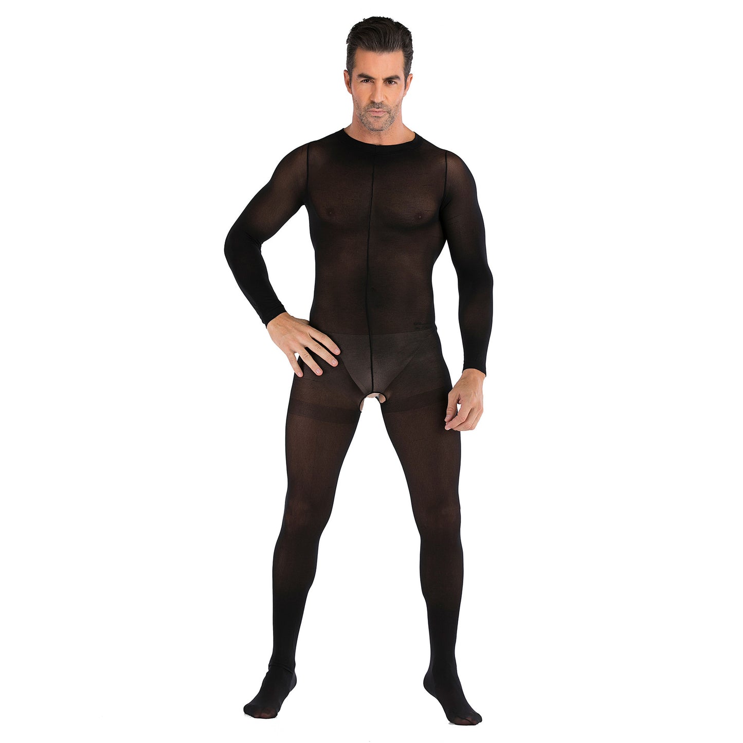 Men's Plus Size One-piece Sexy Net Dress Stockings Sexy Bodysuit