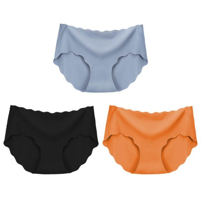 3Pcs Seamless Underwear Silk For Women Panties Lingerie Sexy